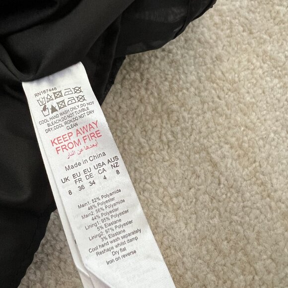 NWT PrettyLittleThing Black Strapless Corset Puffball Mini Dress 4 Formal Prom - Picture 9 of 9